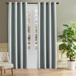 Odyssey Blackout Polyester Curtain in Grey Mist - 84 in. L x 52 in. W