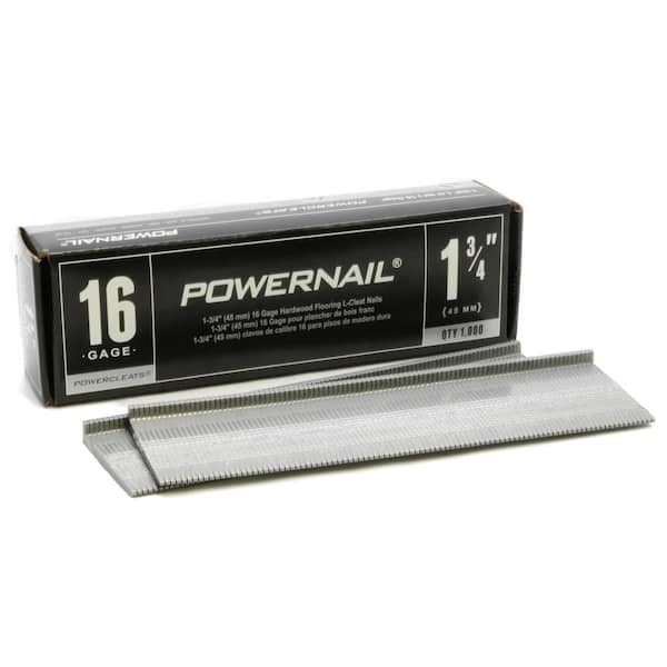 16 Gauge 1.3/4” Power Nailer 1000pc Powernail Flooring L Cleats Nails FP 