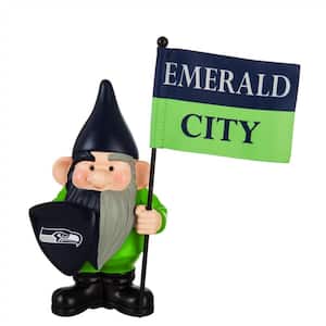 10 in. x 6 in. Seattle Seahawks NFL Garden Gnome with Team Flag