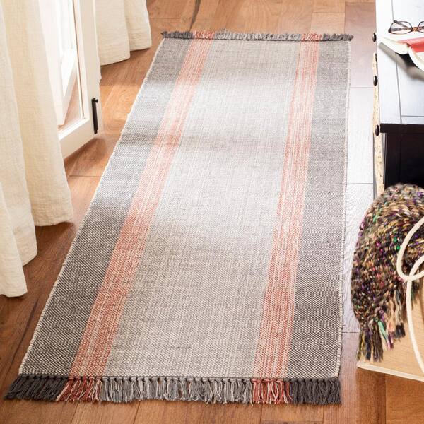 Montauk Terracotta/Gray 2 ft. x 7 ft. Striped Runner Rug