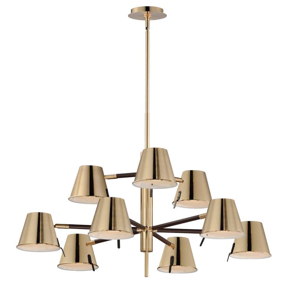 Carlo 9-Light Integrated LED Gold Chandelier price history on PriceWatchPro