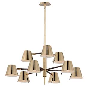 Carlo 9-Light Integrated LED Gold Chandelier