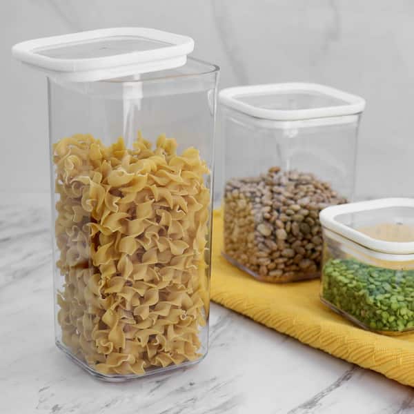 12 Wholesale Home Basics Crystal 3 Piece Square Food Storage Containers  With Locking Lids, (18.59 Oz) - at 