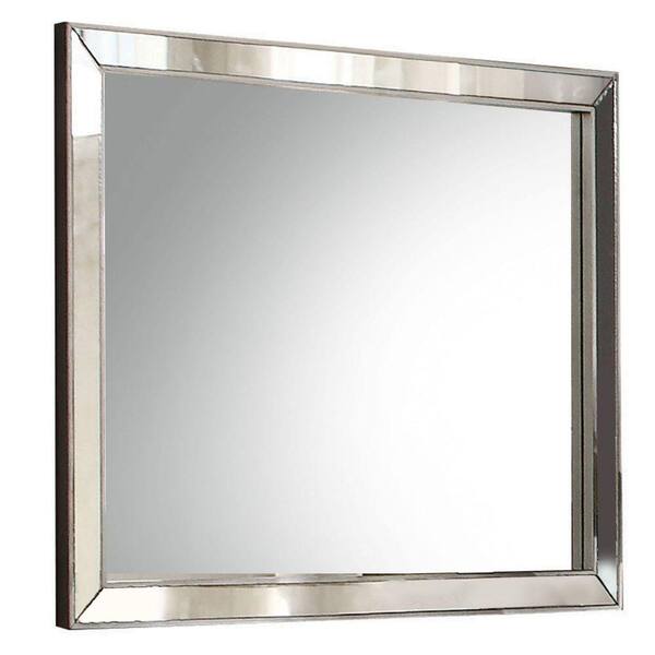 Benjara 0.79 in. W x 35.98 in. H Wooden Frame Silver Wall Mirror