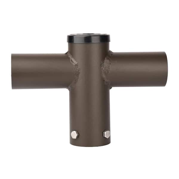 J&H LED 11 in. 180-Degree Twin Spoke Mounting Bracket Tenon Adapter for LED Outdoor Pole Lights