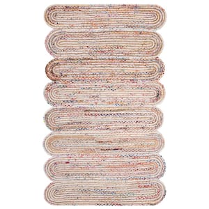 Cape Cod Ivory/Multi 6 ft. x 9 ft. Striped Braided Abstract Area Rug