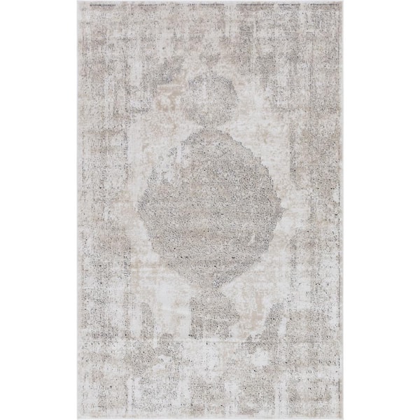 Unique Loom Portland Woodburn Ivory 8 ft. x 10 ft. Area Rug