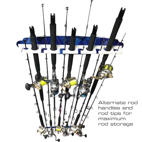 Organized Fishing 3-in-1 Hanging Fishing Rod Storage Rack, Hang on Walls  Horizontally or Vertically, or on Ceilings, up to 11 Rod Capacity, 25 x