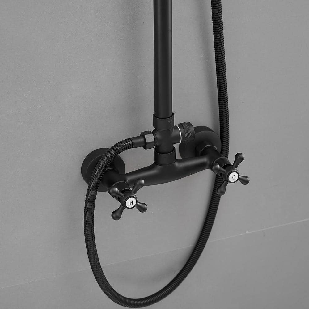Matte Black Adjustable Rain Shower System with Handheld