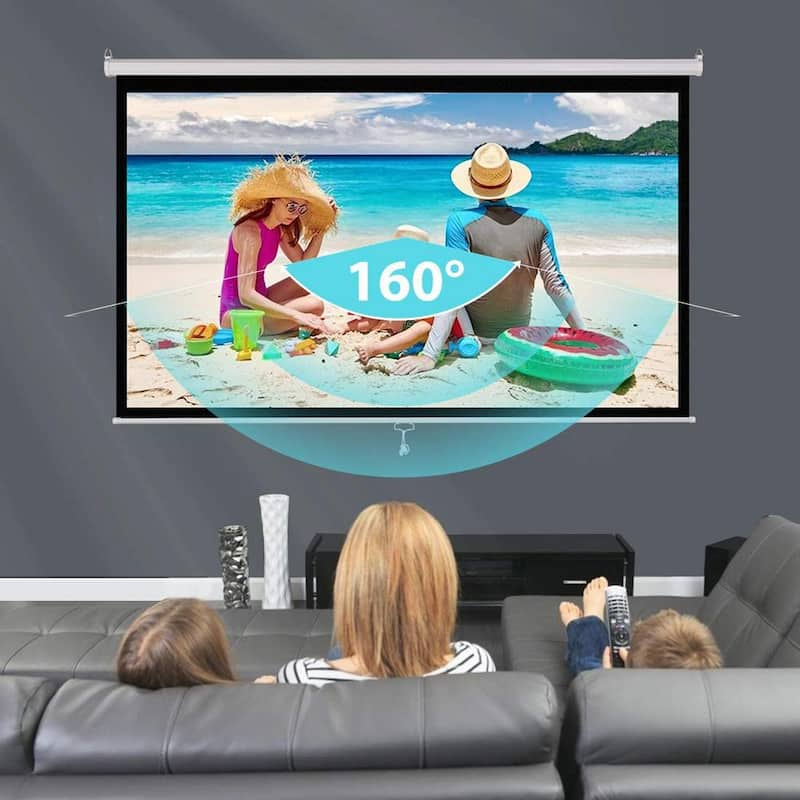 100 in. Manual Pull Down Projector Screen