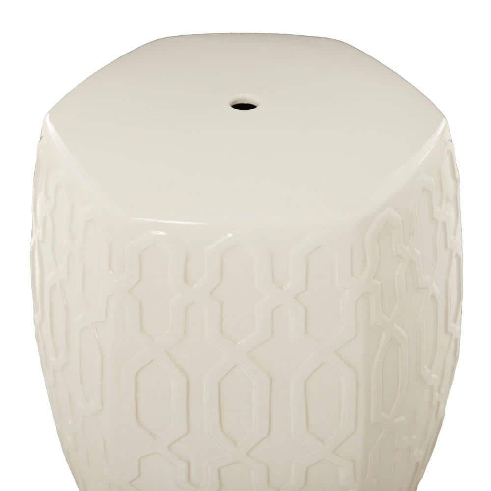 Elegant Round Wood Side Table in Cream Finish