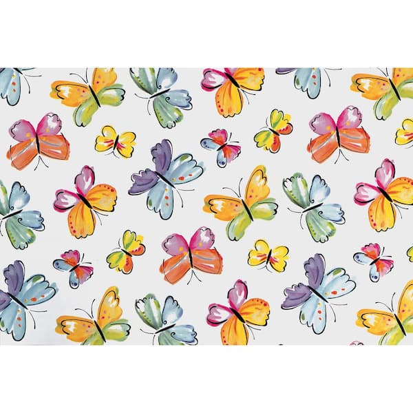 17 in. x 78 in. Papillion Butterfly Pattern Decorative Self-Adhesive Film (2-Pack)