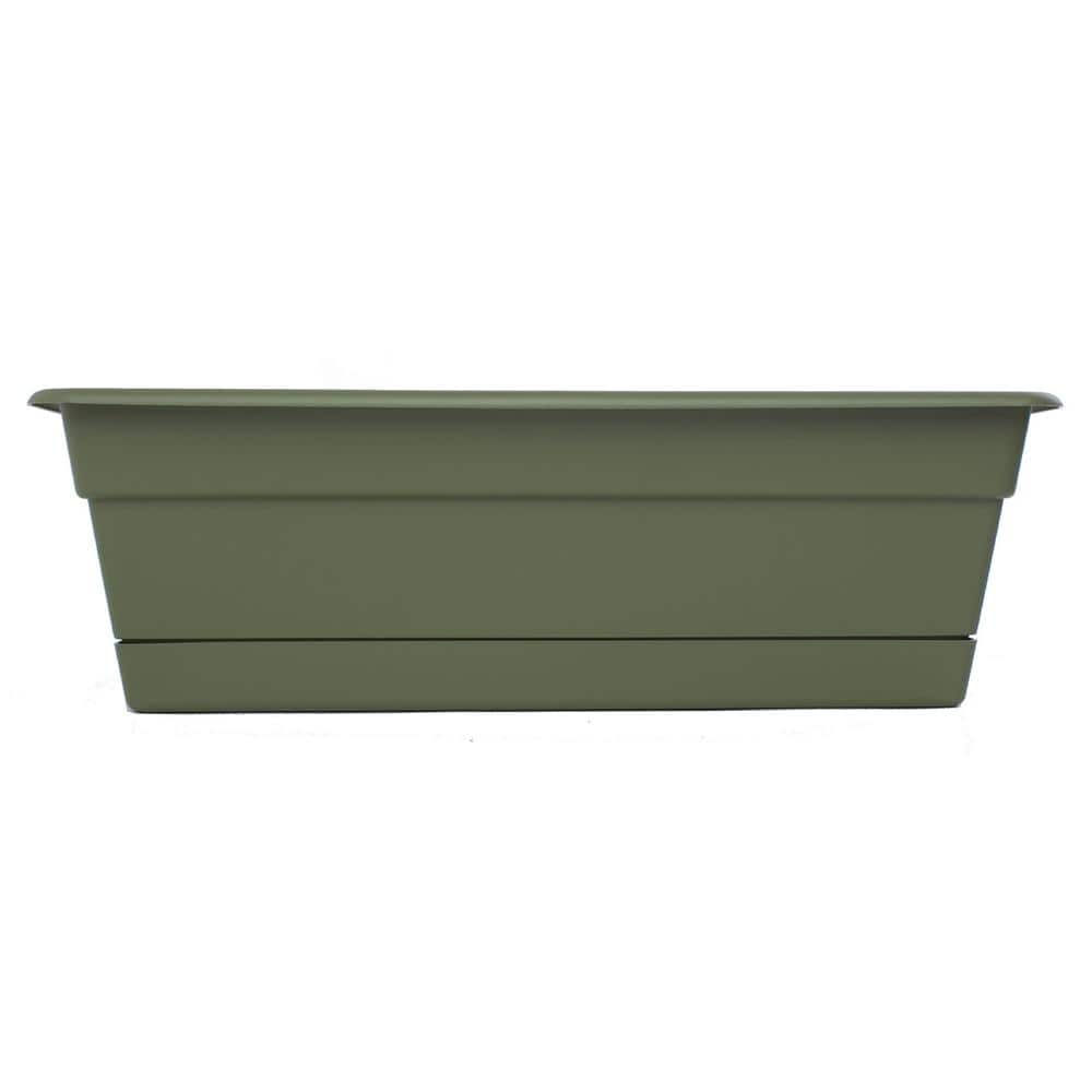 18" Green Plastic UV Resistant Rectangular Window Box