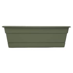 Dura Cotta 18 in. Living Green Plastic Window Box Planter with Tray