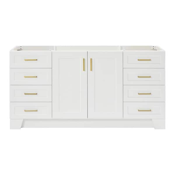 ARIEL Taylor 66 in. W x 21.75 in. D x 34.5 in. H Bath Vanity Cabinet without Top in White