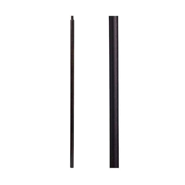 HOUSE OF FORGINGS Satin Black 16.5.11 Plain Round Iron Newel Support Post for Stair Remodeling