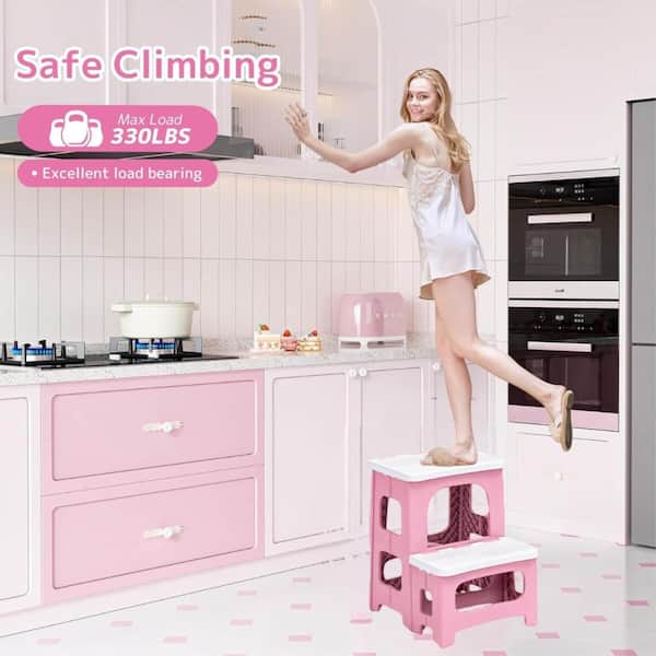 2-Step Foldable Step Stool with Non-Slip Steps, Collapsible