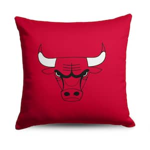 NBA Bulls Double Down Printed Multicolor Throw Pillow 18 x 18