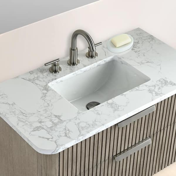 SUDIO Warren 36 in. W Floating Bath Vanity in Vintage Gray