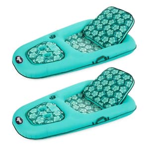 Campania 2 in 1 Water Lounger Pool Inflatable, Floral (2-Pack)