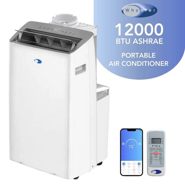 Nex 10,000 (DOE) BTU Inverter Portable Air Conditioner Cools 500 sq. ft. with Dehumidifier, and Wifi Enabled in White