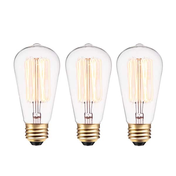 40 Watt S60 Dimmable Cage Filament Vintage Edison Incandescent Light Bulb, Soft White Light