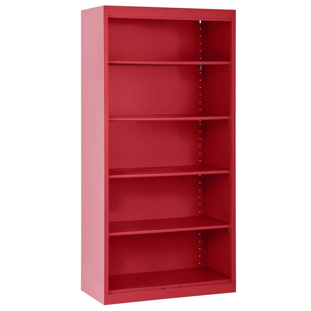 Sandusky Welded 72 in. Tall Red Metal Standard Bookcase BA40361872-01 ...