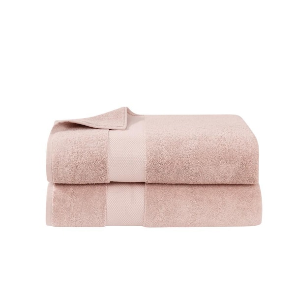 Brooklyn Loom 100 Turkish Cotton 2 Piece Bath Sheet in Blush BS4180BS 6100 The Home Depot