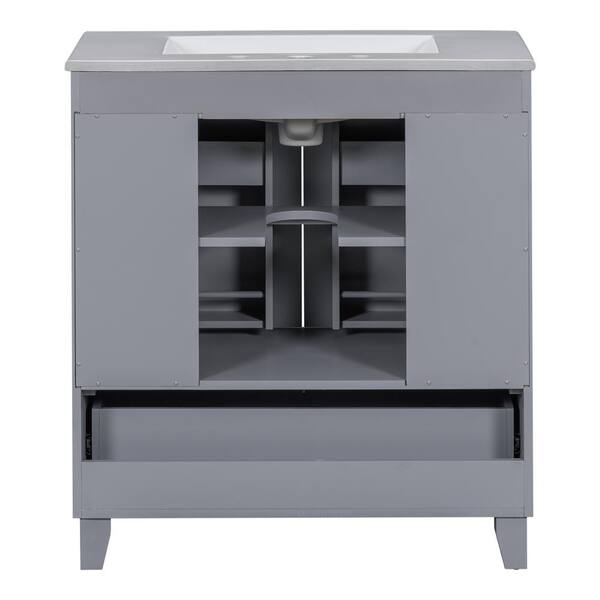 アイケア Cindy Xzkai 30 in. W x 18 in. D x 34 in. H Single Sink Bath Vanity in