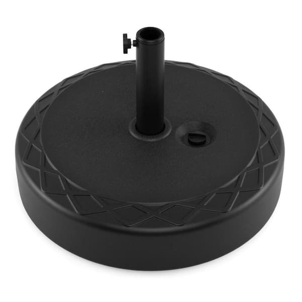 90 lb patio umbrella base Clihome Fillable Patio Umbrella Base in Black, Holds Up to 90 lbs. Fits 1.2  in.-2 in. Poles for 6-10 ft. Center-Pole Umbrellas CL-NP1DKHY151