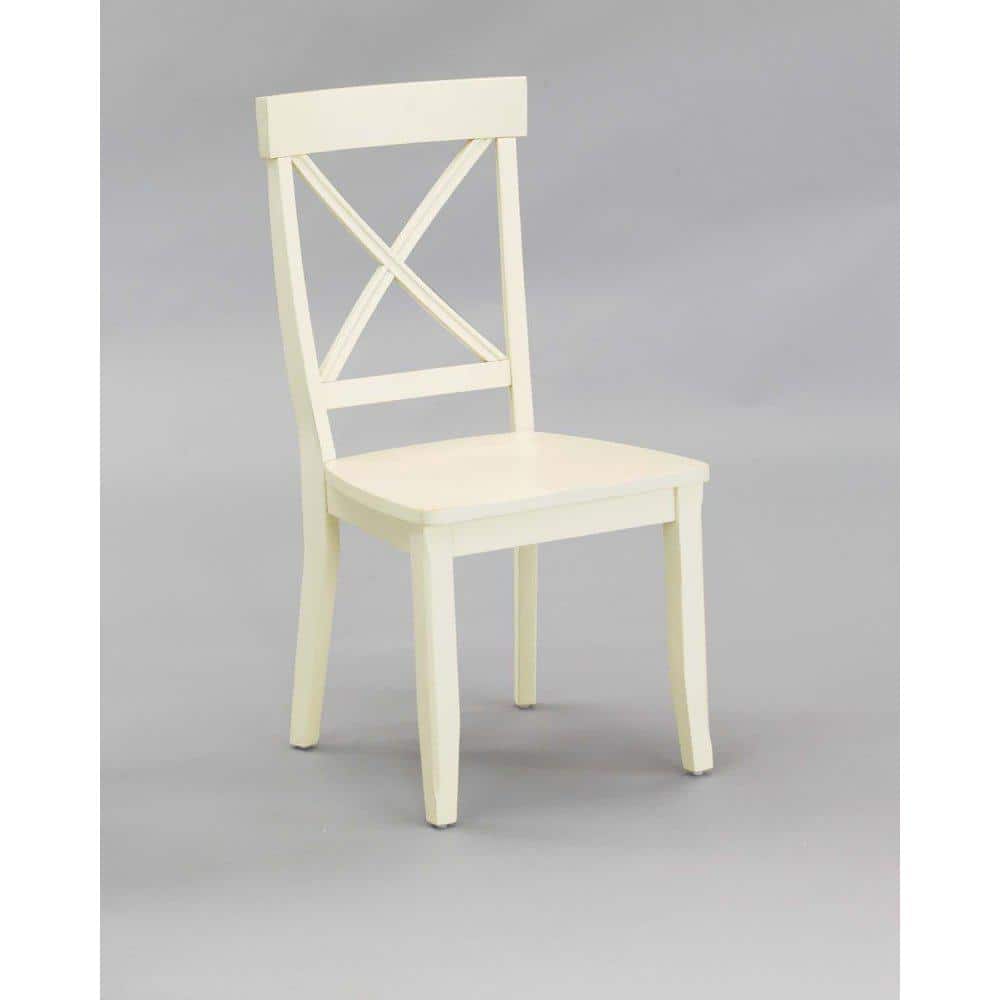 Antique White Sustainable Hardwood Cross Back Side Chair