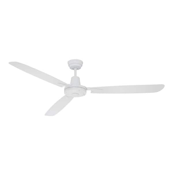 CRAFTMADE Velocity 58 in. Heavy-Duty 4-Speed Indoor Dual Mount White Finish Ceiling Fan with 4-Speed Wall Control Included