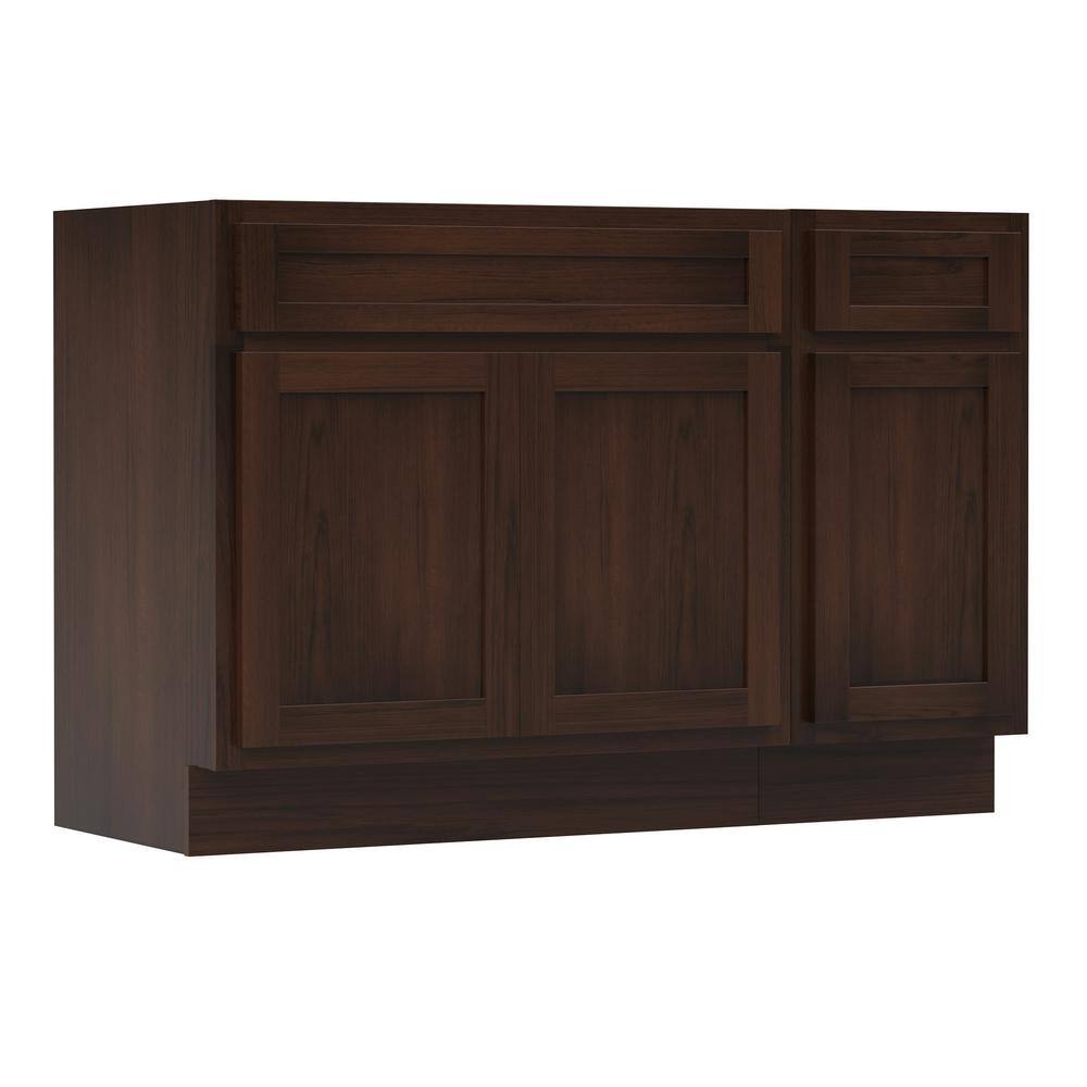 48 in Medium Brown Plywood Freestanding Bath Vanity Cabinet