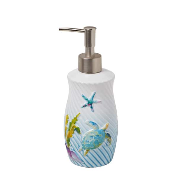 SKL Home Watercolor Ocean Free Standing Lotion Dispenser in Multi