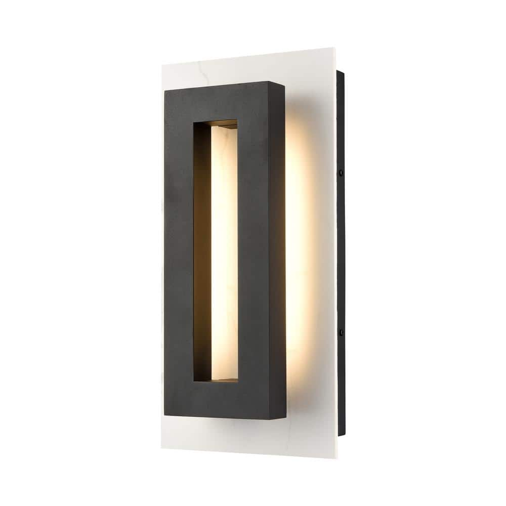 C Cattleya 16 in. Matte Black Outdoor Hardwired Wall Lantern Sconce ...