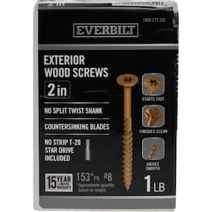 #8 x 2 in. Star Drive Flat Head Exterior Wood Screws (153-Pack)