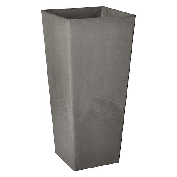 Arcadia Garden Products Contempo Tall Square 13 in. x 13 in. x 28 in. Cement PSW Pot