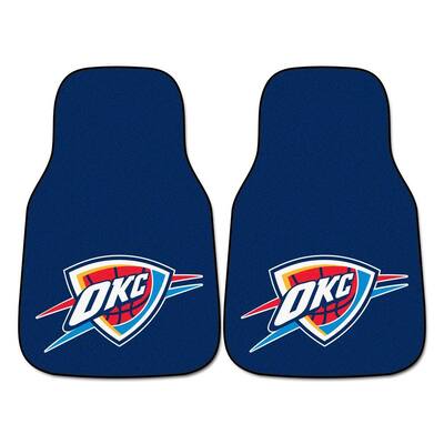Oklahoma City Thunder 18 in. x 27 in. 2-Piece Carpeted Car Mat Set