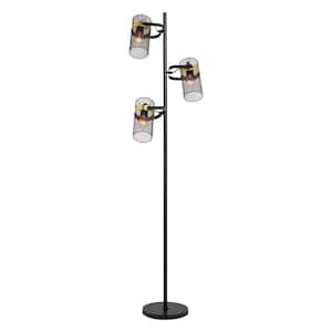 Ferdinand 67.25 in. Black Candlestick Floor Lamp with Adjustable Lamp Heads