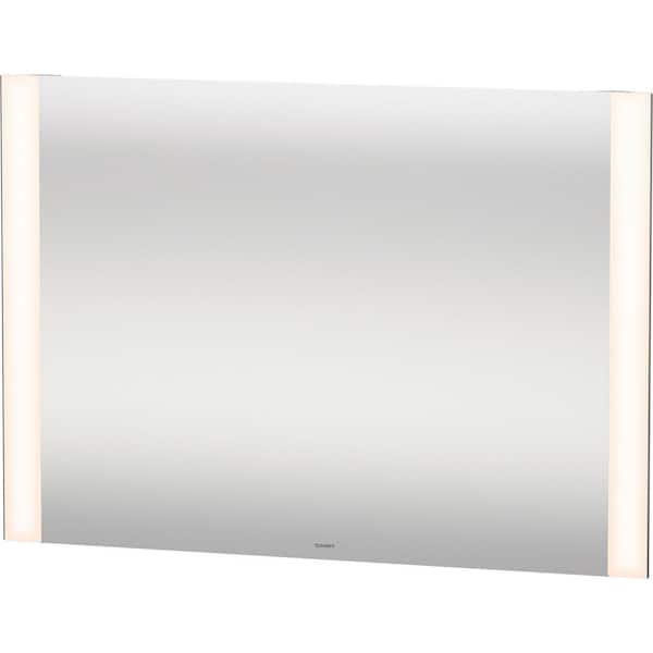 Duravit Light and Mirror 1.375 in. W x 27.5 in. H Rectangular Frameless Wall Mount Bathroom Vanity Mirror in White