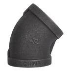 1-1/4 in. Black Iron 45° Elbow