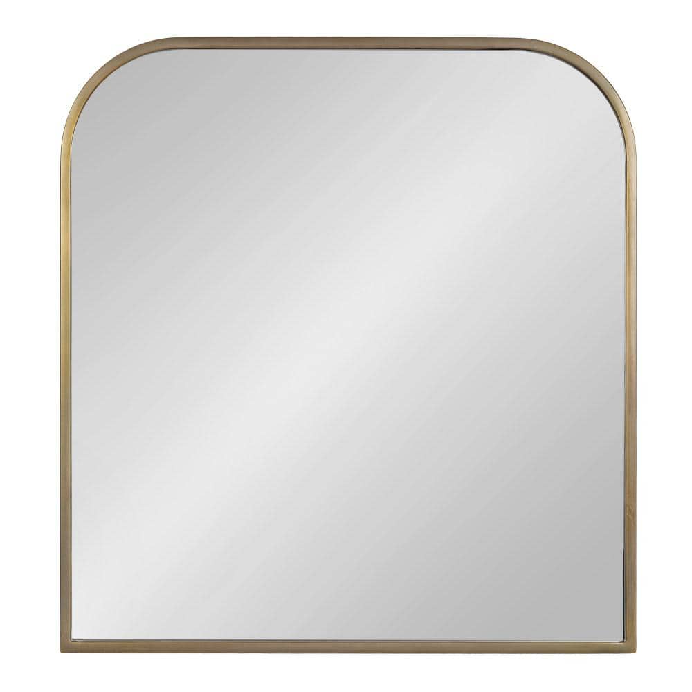Gold Arched Metal Vanity Wall Mirror, 28 x 30
