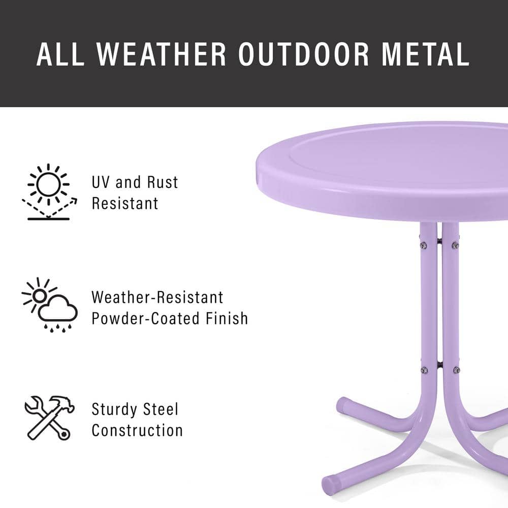 Lavender Gloss Steel Retro Outdoor Side Table
