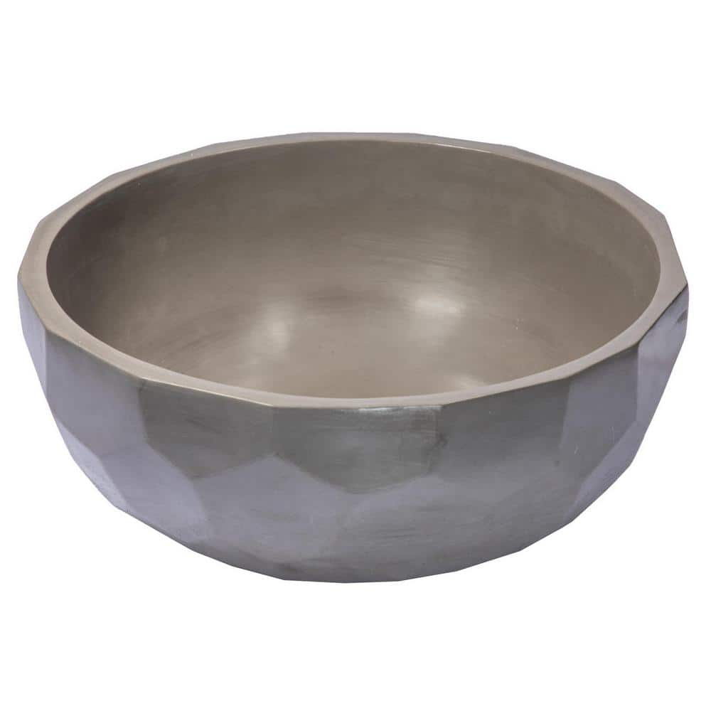 Eden Bath 16.3'' Dark Gray Concrete Circular Bathroom Sink
