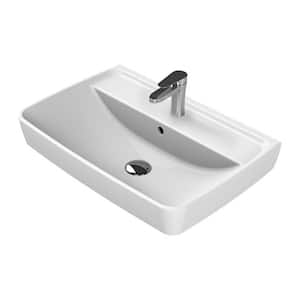 Duru Wall Mounted Bathroom Sink in White