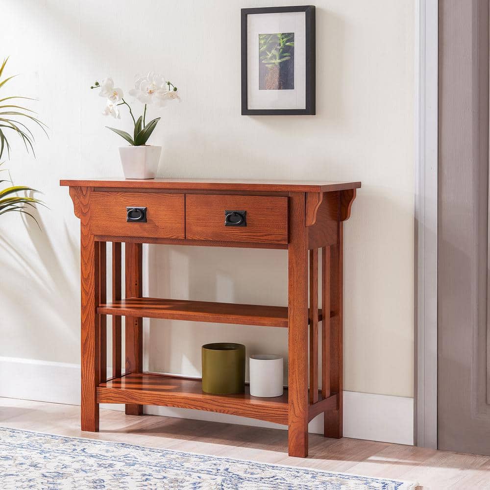 Loon Peak® Mission Solid + Manufactured Wood Bookcase in Medium Oak