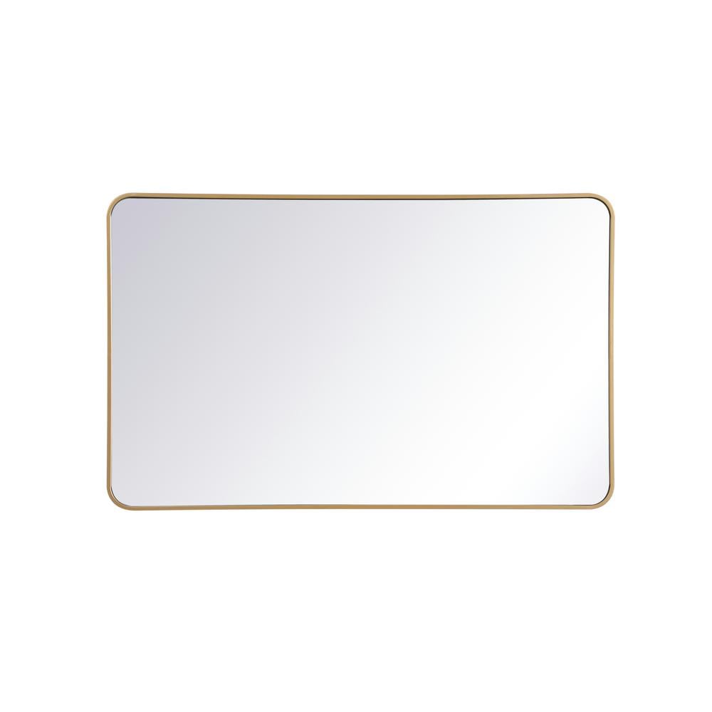 Timeless Home 48 in. H x 30 in. W Brass Modern Soft Corner Rectangular Wall