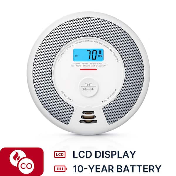 10-Year Battery Smoke and CO Alarm with LCD Display and LED Light 1 Pack SC07