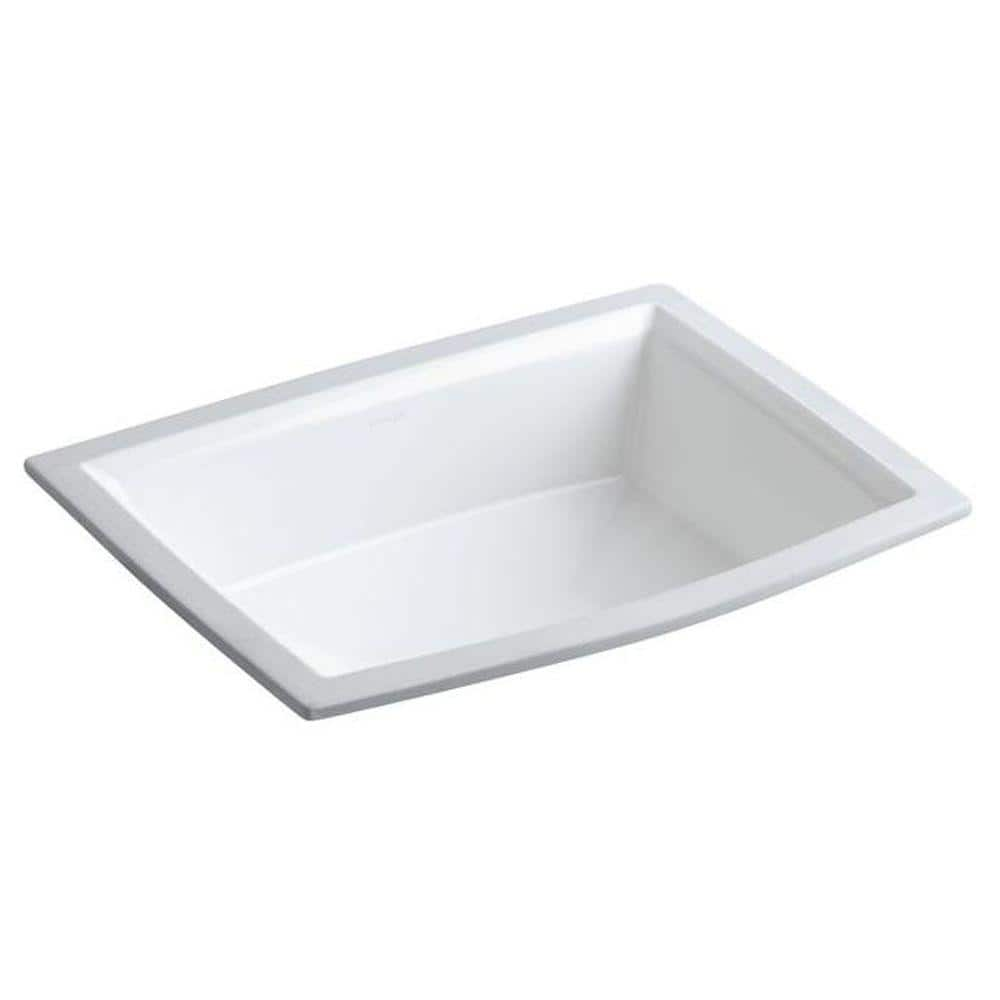 Kohler Archer Under Mounted Bathroom Sink In White K R2355 0 The Home Depot