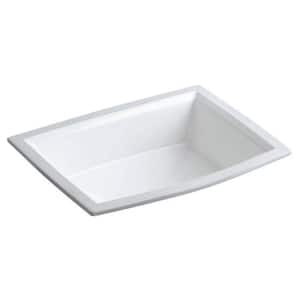 Archer 19-7/8 in. Rectangle Undermount Bathroom Sink in White with Overflow Drain